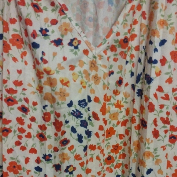Vibrant Floral V-Neck Blouse​ - Picture 3 of 5
